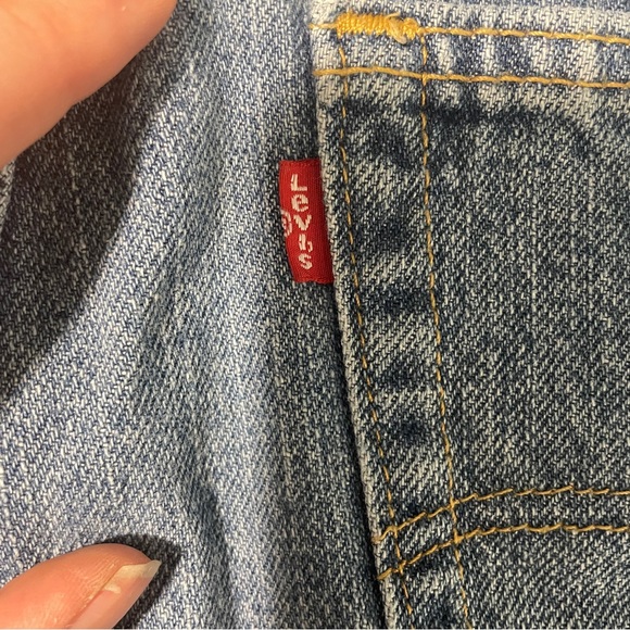 Levi 505 Denim Jean Shorts Jort Y2K Baggy W 34 9” Inseam Medium Stone Washed - Picture 5 of 8